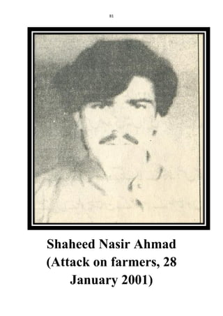 81
Shaheed Nasir Ahmad
(Attack on farmers, 28
January 2001)
 