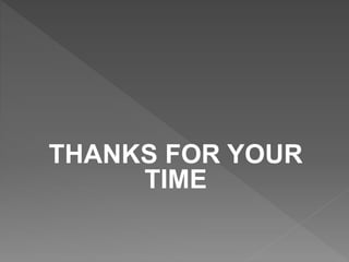 THANKS FOR YOUR
TIME
 