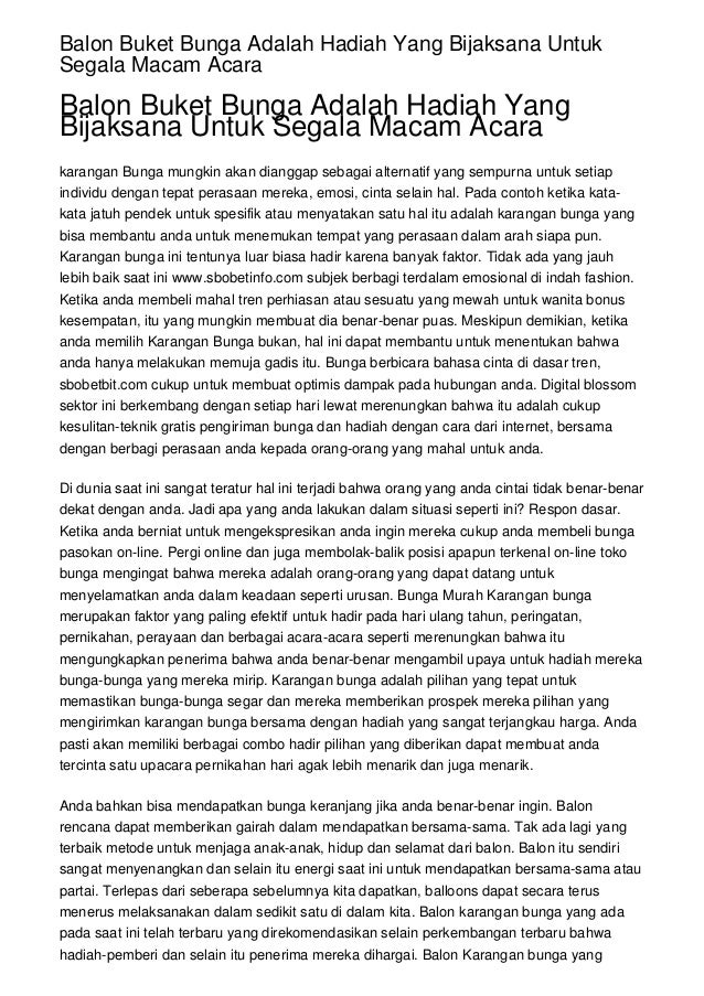 Balon Buket Bunga Adalah Hadiah Yang Bijaksana Untuk ...