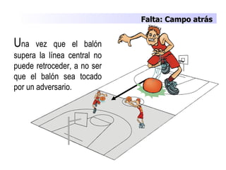 Falta: Campo atrás   U na vez que el balón supera la línea central no puede retroceder, a no ser que el balón sea tocado p...