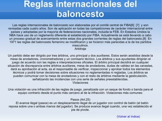 Medidas del campo de juego,la canasta y la pelota 