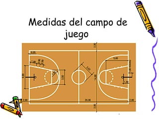 Medidas del campo de 
juego 
 