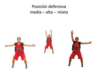 Posición defensiva
media – alta -- mixta
 