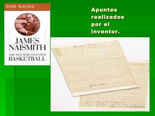 Apuntes realizados por el inventor. 