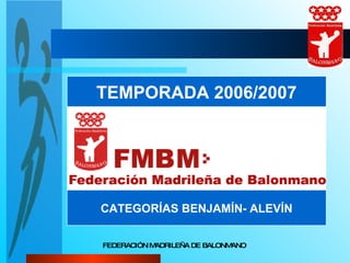TEMPORADA 2006/2007 CATEGORÍAS BENJAMÍN- ALEVÍN 