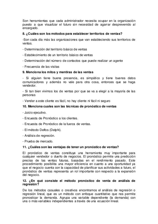Balotario de preguntas antecedentes históricos de las ventas