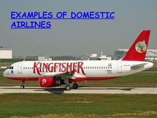 EXAMPLES OF DOMESTIC   AIRLINES 