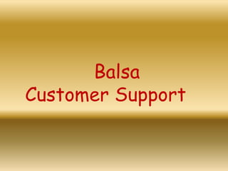 Balsa
Customer Support
 
