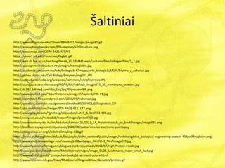 Šaltiniai
http://www.bb.iastate.edu/~thorn/BBMB201/Images/Image85.gif
http://avonapbio.pbworks.com/f/Quaternary%20Structure.png
http://www.mdpi.com/2076-3425/4/1/91
https://www3.nd.edu/~aseriann/fibglob.gif
http://web.sls.hw.ac.uk/teaching/Derek_J/A13MM1-web/Lectures/files/collagen/files/1_2.jpg
http://www.protein-structure.net/images/Hemoglobin.jpg
http://academia.cch.unam.mx/wiki/biologia3y4/images/wiki_biologia3y4/f/f4/Enzima_y_cofactor.jpg
http://pollen.utulsa.edu/Cell-Biology/Enzymes/img031.JPG
http://upload.wikimedia.org/wikipedia/commons/e/e9/Enzymes.JPG
http://www.accessexcellence.org/RC/VL/GG/ecb/ecb_images/11_20_membrane_proteins.jpg
http://dc388.4shared.com/doc/Seq2pq79/preview008.png
http://www.siumed.edu/~bbartholomew/images/chapter6/F06-11.jpg
http://cacingkecil.files.wordpress.com/2010/01/fraksinasi.jpg
http://www.bio.davidson.edu/genomics/method/SDSPAGE/SDSwprotein.GIF
http://site.motifolio.com/images/SDS-PAGE-6111177.png
http://www.pha.jhu.edu/~ghzheng/old/webct/note1_1.files/F03-43B.jpg
http://www.ucl.ac.uk/~ucbcdab/enzpur/images/gelexcl700.jpg
http://www.tankonyvtar.hu/en/tartalom/tamop425/0011_1A_Proteinbiotech_en_book/images/image081.png
http://biochem.co/wp-content/uploads/2008/08/zwitterions-iso-electronic-points.png
http://static-www.icr.org/i/articles/imp/imp-023.gif
https://www.aiche.org/sites/default/files/styles/aiche_content/public/images/webinar/global_biological-engineering-protein-434px-Myoglobin.png
http://www.southtexascollege.edu/modeh/1408webpage_files/CH3_files/image019.jpg
http://www.functionalfitmag.com/blog/wp-content/uploads/2012/07/High-Protein-Foods.jpg
http://www.juit.ac.in/attachments/Metallopred/images/image_GLO1_Leishmania_major_small_fast.jpg
http://www.elmhurst.edu/~chm/vchembook/561aminostructure.html
http://www.ncbi.nlm.nih.gov/Class/MLACourse/Original8Hour/Genetics/protein.gif
 