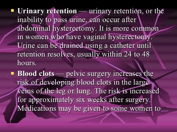 Total abdominal hysterectomy postop bleeding