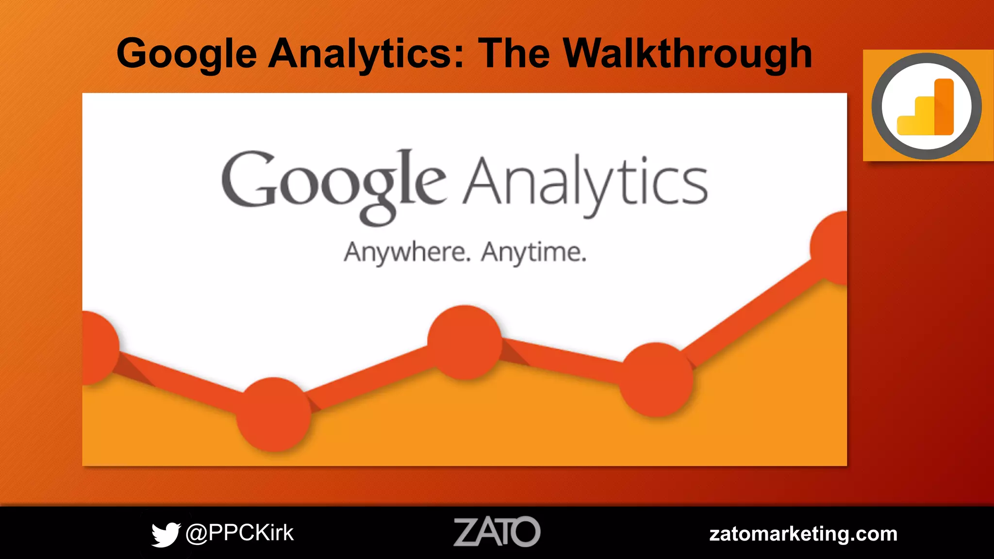 @PPCKirk zatomarketing.com
Google Analytics: The Walkthrough
 