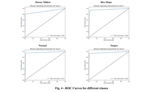 Downy Mildew Rice Hispa
Normal Tungro
Fig. 4 - ROC Curves for different classes
 