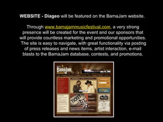 Bama Jam Music and Arts Festival/Diageo Sponsorship Proposal Slide 14
