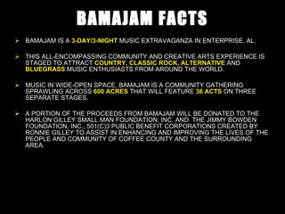 Bama Jam Music and Arts Festival/Diageo Sponsorship Proposal Slide 2