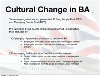 Managing Change at British Airways, An Introduction | PDF