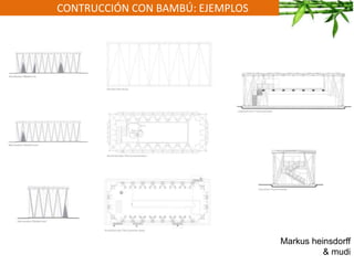 CONTRUCCIÓN CON BAMBÚ: EJEMPLOS
Markus heinsdorff
& mudi
 