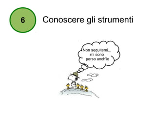 6 Conoscere gli strumenti 
Non seguitemi... 
mi sono 
perso anch'io 
 