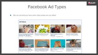 Facebook Ad Types
■ We can see that you have some video assets we can utilise!
 