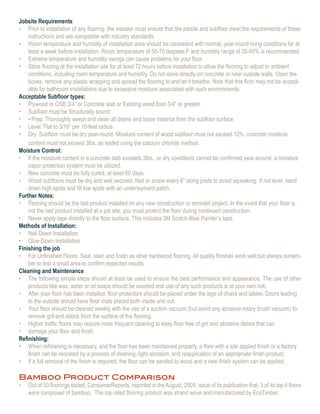 Flooring Notes Bamboo Flooring | PDF