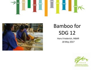 Bamboo for
SDG 12
Hans Friederich, INBAR
18 May 2017
 