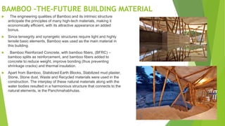 Bamboo as a sustainable building material ppt | PPTX