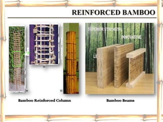 REINFORCED BAMBOO




Bamboo Reinforced Column          Bamboo Beams
 