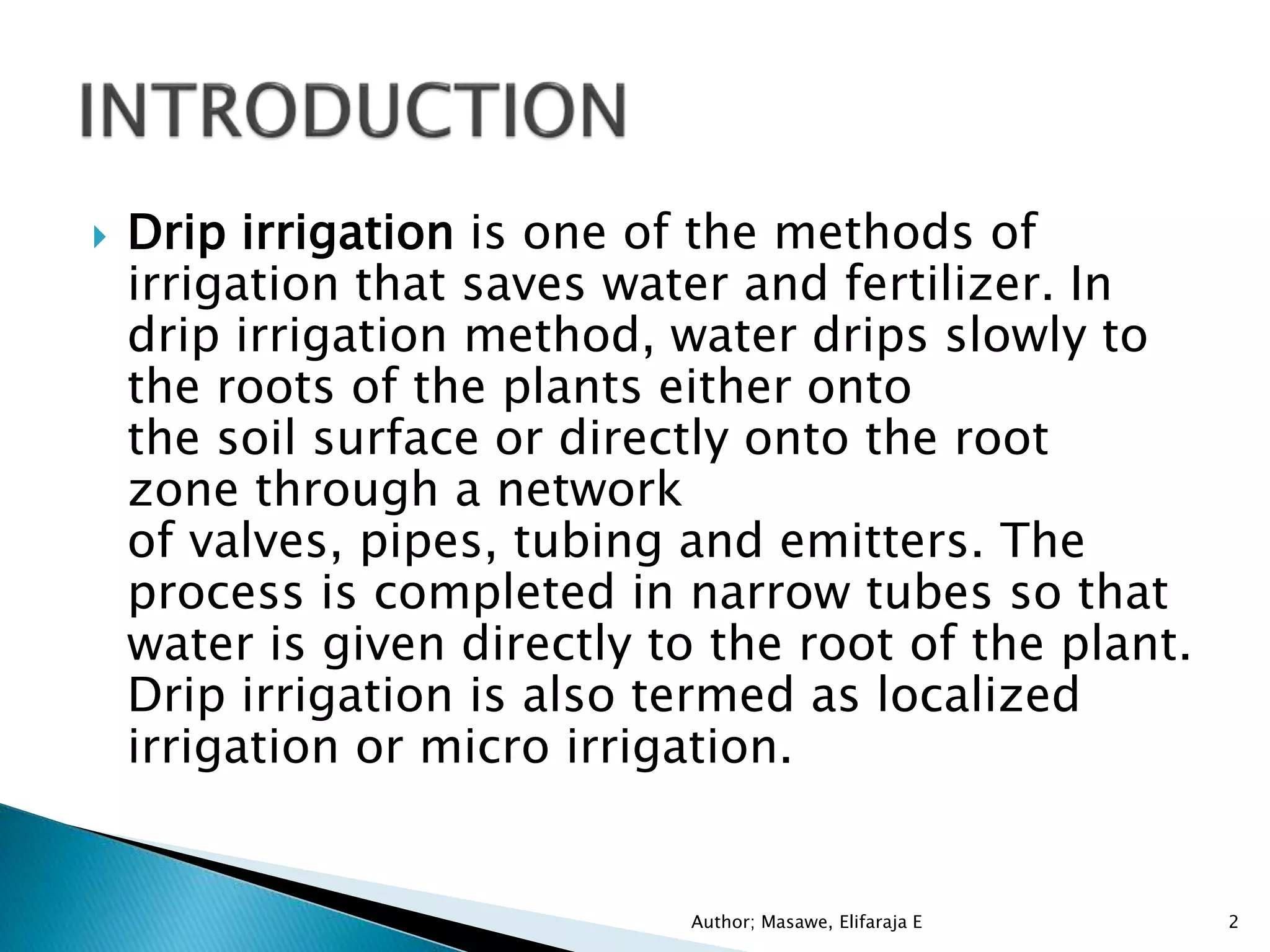 Bamboo drip irrigation pipes design PPT