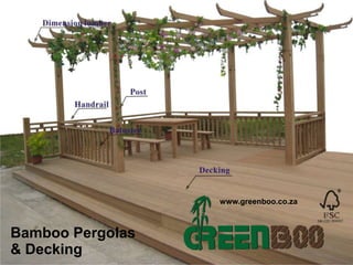 www.greenboo.co.za



Bamboo Pergolas
& Decking
 