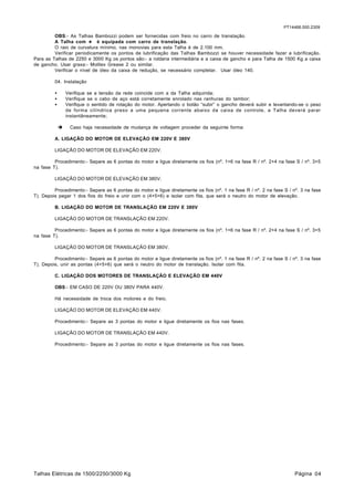 Talha Model Bambozzi talha-eletrica-manual-de-instrucao-439850 | PDF