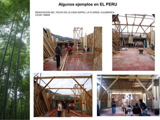 RENOVACION DEL TECHO DE LA CASA ASPRO, LA FLORIDA, CAJAMARCA.
CICAP- INBAR
Algunos ejemplos en EL PERU
 