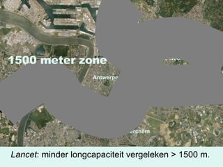 Merksem Deurne Noord Deurne Zuid Berchem Antwerpen 1500 meter zone Lancet : minder longcapaciteit vergeleken > 1500 m.  