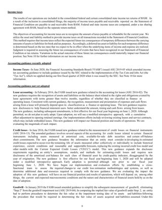 9
Income taxes
The results of our operations are included in the consolidated federal and certain consolidated state income tax returns of BAM. As
a result of the inclusion in consolidated filings, the majority of income taxes payable and receivable reported on the Statement of
Financial Condition are payable to and receivable from BAM. Federal and state income taxes are computed, under a tax sharing
agreement with BAM, based on the separate return method.
The objectives of accounting for income taxes are to recognize the amount of taxes payable or refundable for the current year. We
utilize the asset and liability method to provide income taxes on all transactions recorded in the Statement of Financial Condition.
This method requires that income taxes reflect the expected future tax consequences of temporary differences between the carrying
amounts ofassets or liabilities for book and taxpurposes. Accordingly,a deferred tax assetor liability for eachtemporarydifference
is determined based on the tax rates that we expect to be in effect when the underlying items of income and expense are realized.
Judgment is required in assessing the future tax consequences of events that have been recognized in our Statement of Financial
Condition or tax returns. Variations in the actual outcome of these future tax consequences could materially impact our financial
position. See Note 10 for further information on our income taxes.
Accounting guidance recently adopted
Income Taxes - In June 2020, the Financial Accounting Standards Board (“FASB”) issued ASU 2019-05 which amended income
tax accounting guidance to include guidance issued by the SEC related to the implementation of the Tax Cuts and Jobs Act (the
“Tax Act”), which we applied during our first fiscal quarter of 2020 when it was issued by the SEC. See Note 10 for more
information.
Accounting guidance not yet adopted
Lease accounting - In February 2016, the FASB issued new guidance related to the accounting for leases (ASU 2016-02). The
new guidance requires the recognition of assets and liabilities on the balance sheet related to the rights and obligations created by
lease agreements with terms greater than twelve months, regardless of whether they are classified as finance or
operating leases. Consistent with current guidance, the recognition, measurement and presentation of expenses and cash flows
arising from a lease will primarily depend upon its classification as a finance or operating lease. The new guidance requires
new disclosures to help financial statement users better understand the amount, timing and cash flows arising from leases.
The new guidance, including subsequent amendments, is first effective for our fiscal year beginning on June 1, 2020. Although
permitted, we do not plan to early adopt. Upon adoption, we will use a modified retrospective approach, with a cumulative
effect adjustment to opening retained earnings. Our implementation efforts include reviewing existing leases and service contracts,
which may include embedded leases. This new guidance will impact our financial position and results of operations. We are
evaluating the magnitude of such impact.
Credit losses - In June 2016, the FASB issued new guidance related to the measurement of credit losses on financial instruments
(ASU 2016-13). The amended guidance involves several aspects of the accounting for credit losses related to certain financial
instruments including assets measured at amortized cost, available-for-sale debt securities and certain off-balance
sheet commitments. The new guidance broadens the information that an entity must consider in developing its estimated
credit losses expected to occur over the remaining life of assets measured either collectively or individually to include historical
experience, current conditions and reasonable and supportable forecasts, replacing the existing incurred credit loss model and
other models with the Current Expected Credit Losses (“CECL”) model. This new guidance expands the disclosure
requirements regarding an entity’s assumptions, models, and methods for estimating credit losses and requires new
disclosures of the amortized cost balance for each class of financial asset by credit quality indicator, disaggregated by the
year of origination. The new guidance is first effective for our fiscal year beginning June 1, 2020 and will be adopted
under a modified retrospective approach. Early adoption is permitted although not prior to our fiscal year
beginning June 1, 2020. We have begun our implementation and evaluation efforts by establishing a cross-
functional team to assess the required changes to our credit loss estimation methodologies and systems, as well as
determine additional data and resources required to comply with the new guidance. We are evaluating the impact the
adoption of this new guidance will have on our financial position and results of operations, which will depend on, among other
things, the current and expected macroeconomic conditions and the nature and characteristics of financial assets held by us on the
date of adoption.
Goodwill - In January 2019 the FASB issued amended guidance to simplify the subsequent measurement of goodwill, eliminating
“Step 2” from the goodwill impairment test (ASU 2019-04). In computing the implied fair value of goodwill under Step 2, an entity
had to perform procedures to determine the fair value at the impairment testing date of its assets and liabilities following
the procedure that would be required in determining the fair value of assets acquired and liabilities assumed. Under this
 
