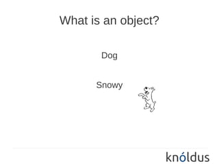 What is an object?

       Dog


      Snowy
 