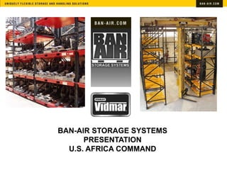 BAN-AIR STORAGE SYSTEMS
      PRESENTATION
  U.S. AFRICA COMMAND
 