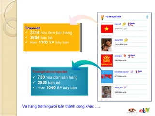 Tranviet 2314  hóa đơn bán hàng 3604  bạn bè Hơn  1100  SP bày bán Và hàng trăm người bán thành công khác ….  