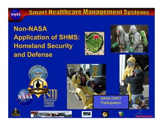 Non-NASA
Application of SHMS:
Homeland Security
and Defense




                       NASA DART
                       Participation
 