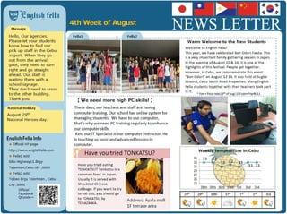 Bản tin trường Anh ngữ FELLA tuần 4 tháng 8