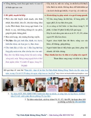 “Tự Chữa Bệnh Không Dùng Thuốc” – Zalo hướng dẫn 0929 550 744 2/2
 Uống đường, nước hoa quả trước và sau vỗ
sẽ hiệu quả c...