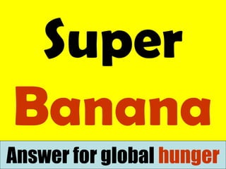 Super
Banana
Answer for global hunger
 