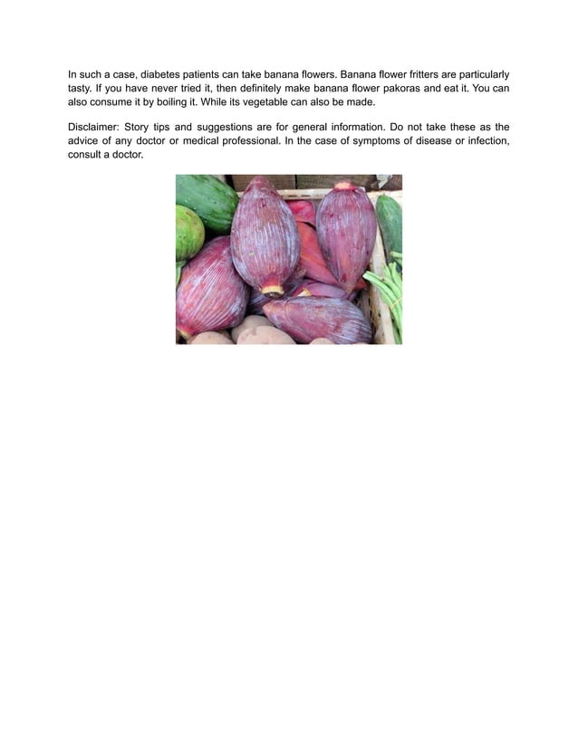 Banana flower for diabetes patients,