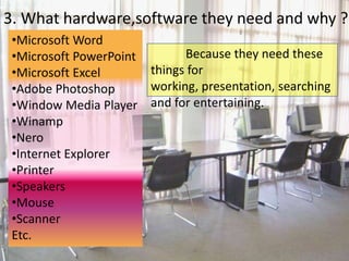  1 computer for each teacher, [ 70 teachers = 70 computers ]