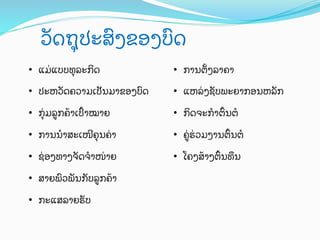 ວ"ດຖ%ປະສ)ງຂອງບ)ດ	
 
•  ແມ0ແບບທ%ລະກ4ດ

•  ການຕGງລາຄາ

•  ປະຫວ"ດຄວາມເປ"ນມາຂອງບ)ດ

•  ແຫລ0ງຊ"ບພະຍາກອນຫລ"ກ

•  ກ%0ມລ:ກຄ;າເປ<າໝາຍ

•  ກ4ດຈະກ?ຕ<ນຕH

•  ການນ?ສະເໜAຄ%ນຄ0າ

•  ຄ:0ຮ0ວມງານຕ<ນຕH

•  ຊ0ອງທາງຈ"ດຈ?ໜ0າຍ

•  ໂຄງສ;າງຕ<ນທJນ

•  ສາຍພ)ວພ"ນກ"ບລ:ກຄ;າ
•  ກະແສລາຍຮ"ບ

	
 

 