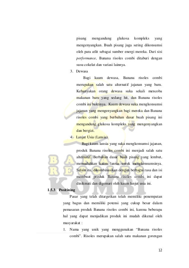 Banana risoles combi (contoh bisnis plan)