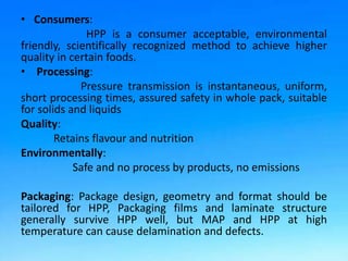 HIGH pressure processing | PPTX