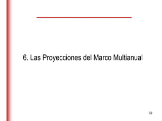 32
6. Las Proyecciones del Marco Multianual
 