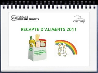 RECAPTE D’ALIMENTS 2011 