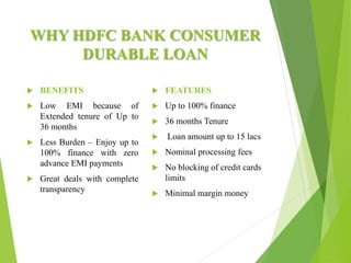 Hdfc consumer loan deals