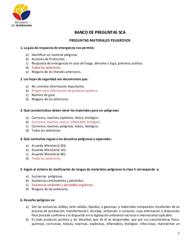 BANCO DE PREGUNTAS PARA EXAMEN DE ECUADOR AMBIENTAL