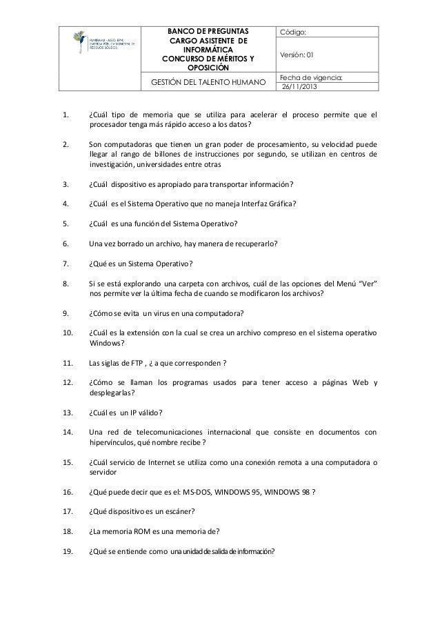 preguntas de entrevista para asistente administrativo banco preguntas asistente de informatica preguntas de entrevista para asistente administrativo banco preguntas asistente de informatica