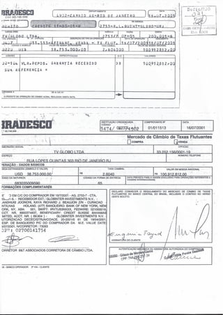 Documento do Banco Central - Globo